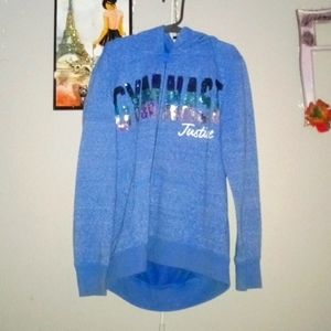 A blue hooded jacket